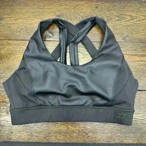splendid faux leather look sports‎ bra size Small Womens Cross Back Matte
